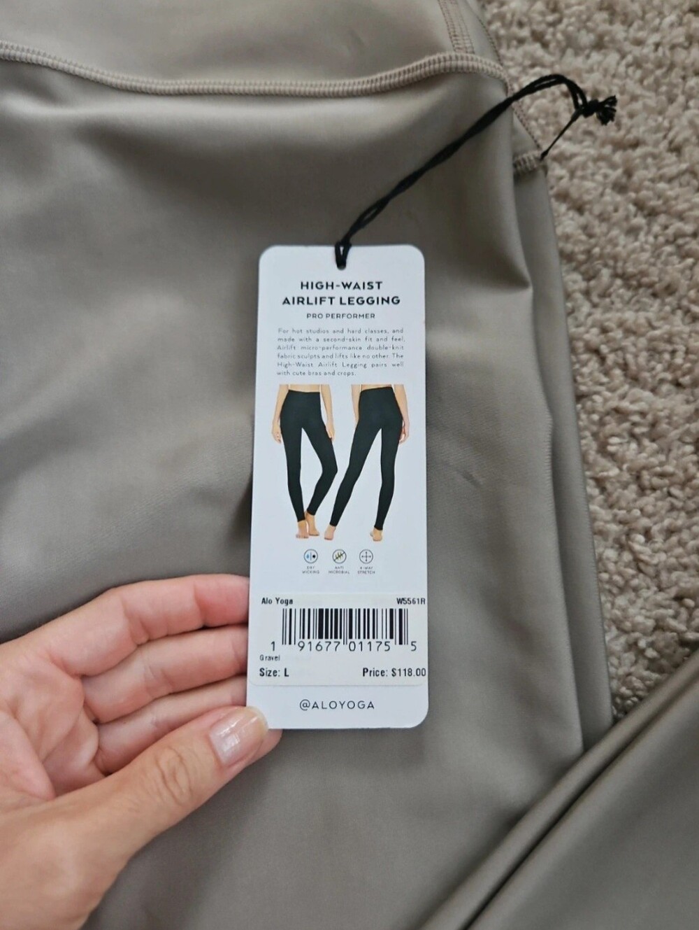 Alo Airlift Gravel Leggings Large NwT - Picture 2 of 5